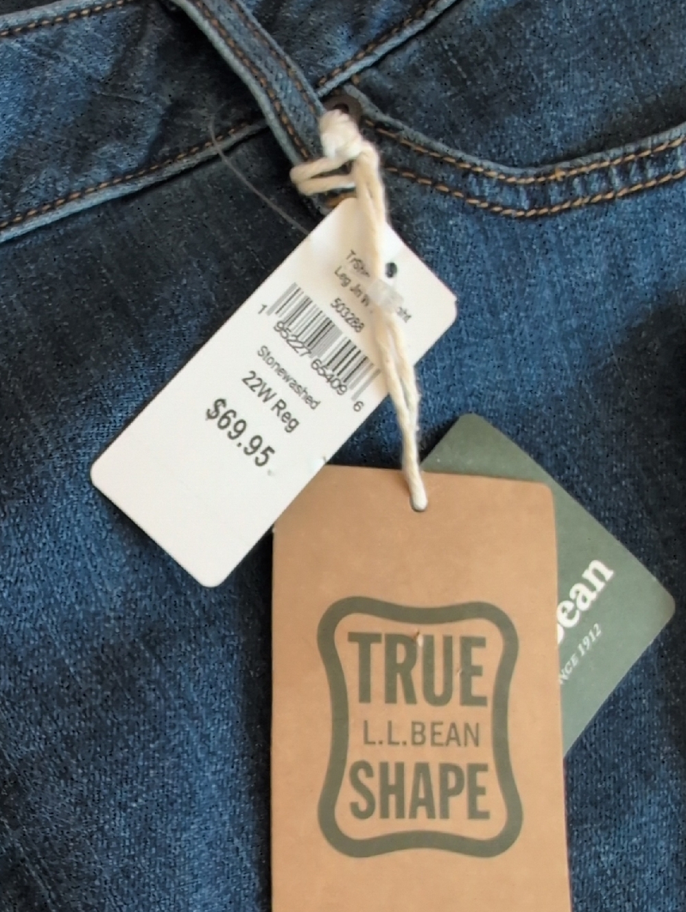 L.L. Bean Indigo Straight Jeans Plus Size Classic Timeless Retro Stonewashed - Picture 5 of 9